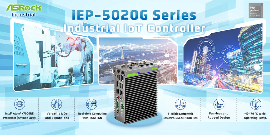 ASRock Industrial Releases Next-Gen iEP-5020G Industrial IoT Controller with Intel® Atom® x7433RE Processor